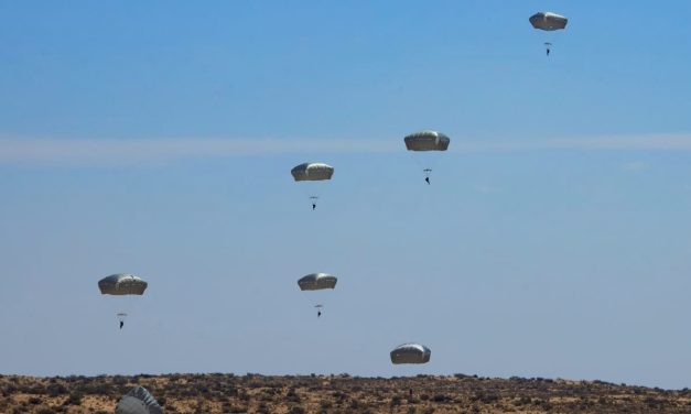 IDF Paratroopers Brigade conducts heavy equipment drill with transport aircraft into combat zone