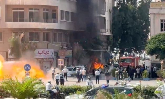 Explosive device detonates near Damascus hotel hosting Macron during Syria visit