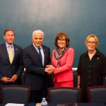 Lapid asks US Democratic senators not to ‘give up’ on Israel at Washington meeting