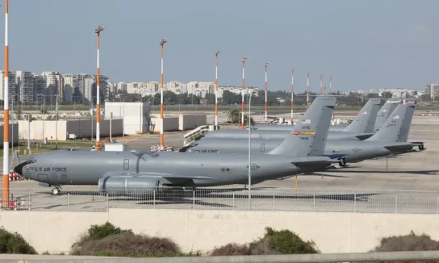 Damaged U.S. refueling aircraft departs Israel at last