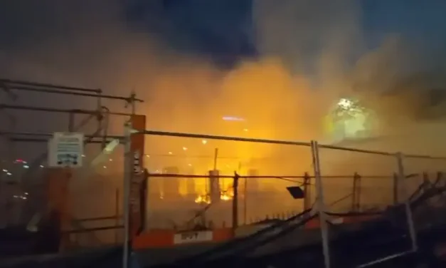 Massive fire erupts at future BIG shopping complex