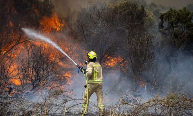 Fire threatens West Bank settlement, firefighters respond