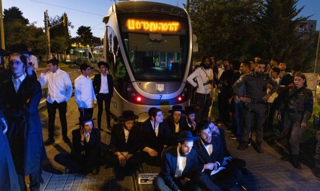 Hundreds of haredim protest Jerusalem light rail expansion, attempt to enter construction site