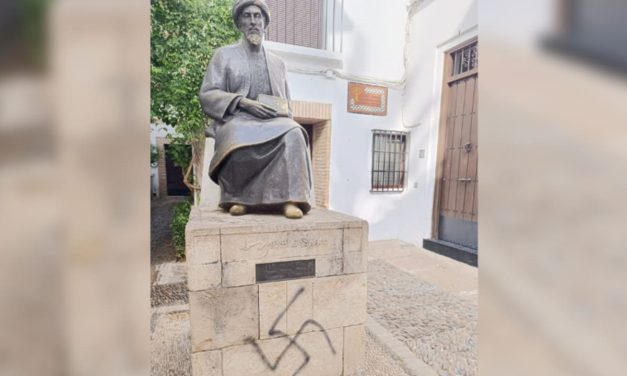 Police investigate swastika graffiti painted over Rambam statue in Cordoba, Spain
