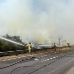 Fire breaks out on Highway 6 near Ben Shemen Forest, prompts road closures as firefighters work