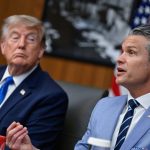 Trump says he is happy with Hegseth after ‘treasonous’ reports of fight over munitions shortages