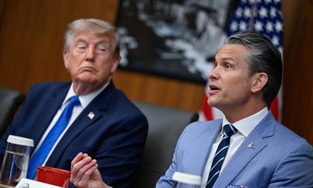 Trump says he is happy with Hegseth after ‘treasonous’ reports of fight over munitions shortages
