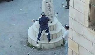 Knesset member filmed smashing terror memorial in Palestinian village under army guard