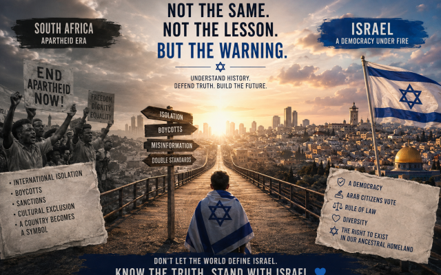 Sabine Sterk | Israel Is Not Apartheid South Africa, But It Should Study Its Isolation