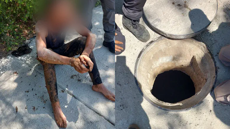 Watch: Illegal infiltrator caught hiding at Golan Heights sewer