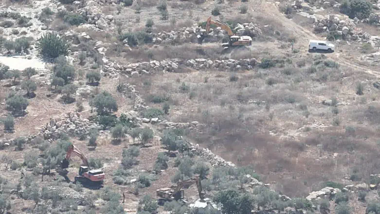 100 m from Ganim and Kadim: Civil Admin clears olive groves, demolishes illegal structures