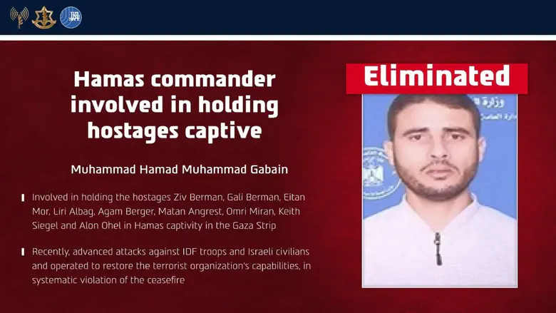 IDF eliminates Hamas commander who held nine Israeli hostages
