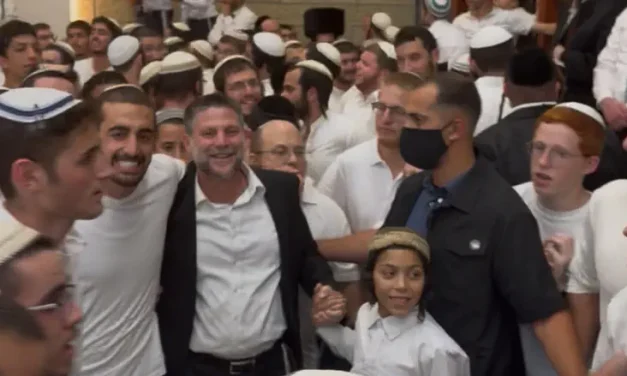 Watch: Wounded in Jabaliya, IDF soldier dances with Smotrich at Simchat Beit Hashoeva