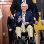 US Senator Mitch McConnell appears at Capitol following lengthy absence, hospitalization