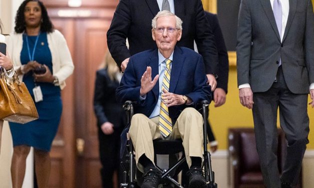 US Senator Mitch McConnell appears at Capitol following lengthy absence, hospitalization