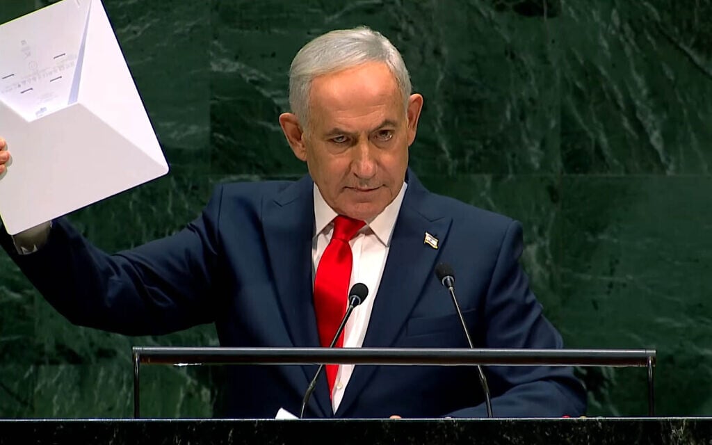 In fiery UN speech, Netanyahu blasts Iran, Qatar, Turkey, slams Gaza genocide accusation