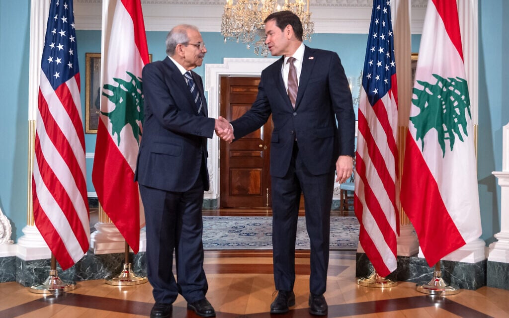 Lebanese PM meets Rubio, stresses need for IDF withdrawal, Hezbollah disarmament