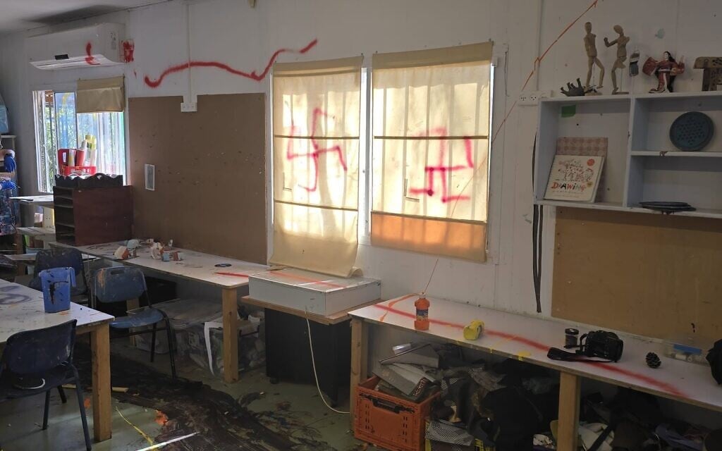 Pardes Hanna school broken into, daubed with swastikas and a racial slur