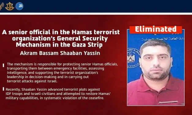 IDF eliminates senior Hamas security official in Gaza City