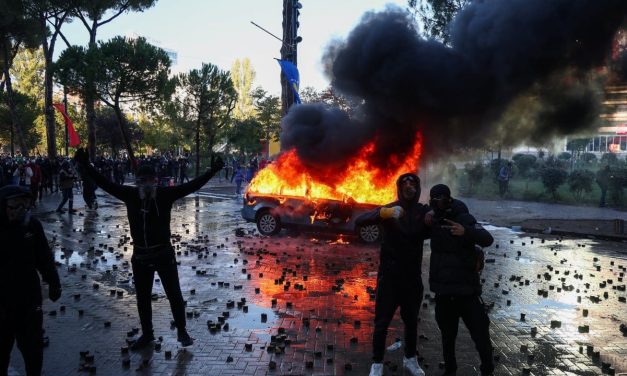 Israeli embassy temporarily closed as Albanian protesters clash with police in Tirana