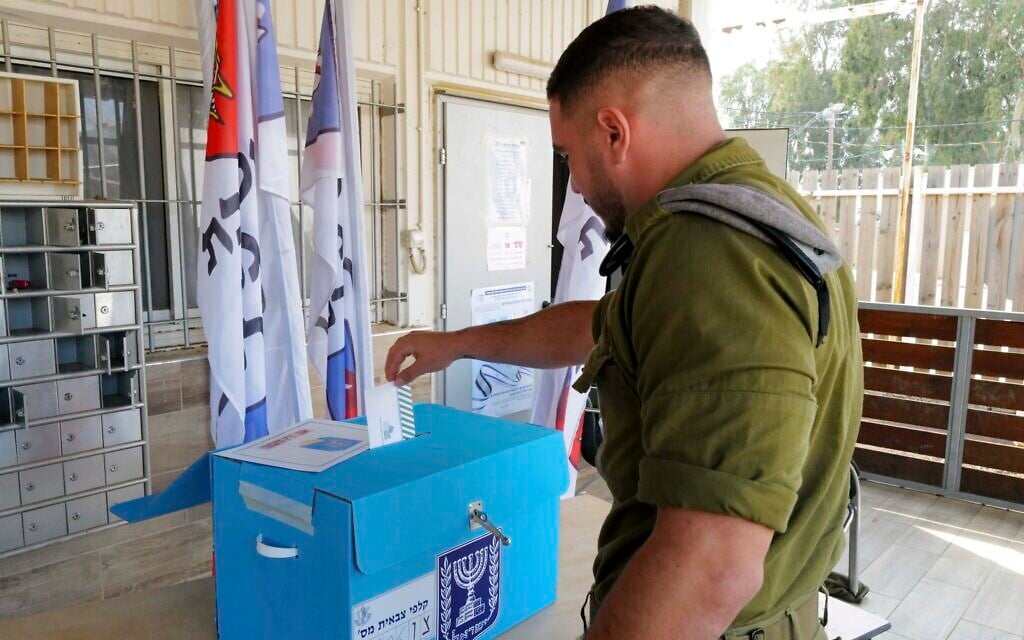 Israeli soldiers cast election ballots at bases, outposts and beyond borders