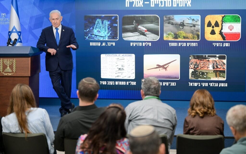 In pre-election briefing, PM vows to topple Iranian regime, downplays settler violence