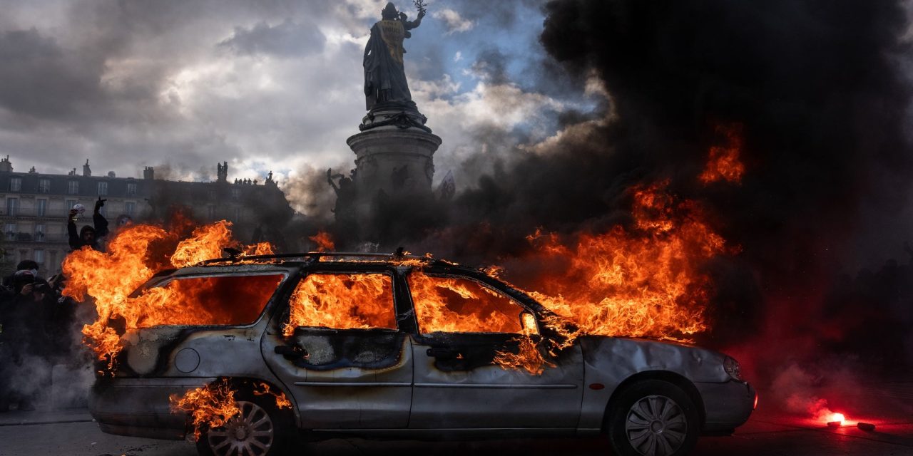 A synagogue and Jewish-owned shops damaged in French riots
