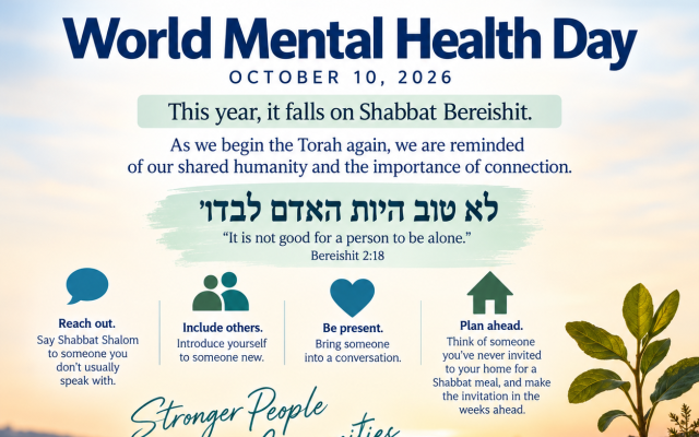 Stuart Katz | Mental Health in the Parsha – Parshat Bereishit: It Was Never Good to Be Alone