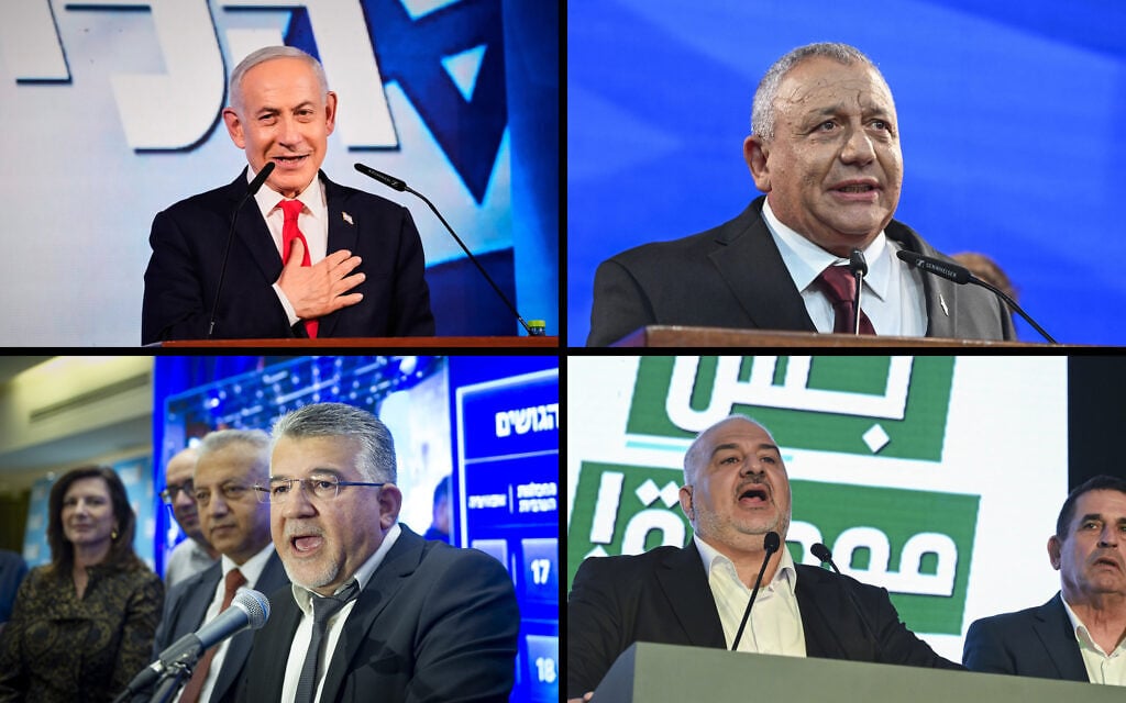 With 85% of votes counted, Netanyahu bloc has 53 seats, Eisenkot’s 48; Arab parties surge to 19