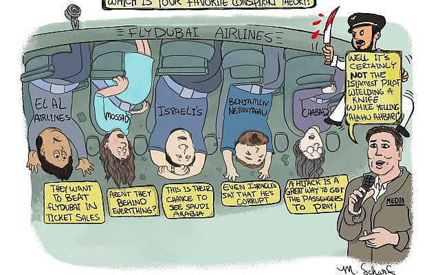 Mira Scharf | Editorial Cartoon – Conspiracy Theories